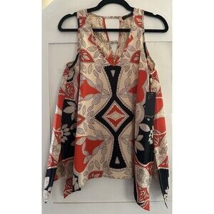 FYLO Multi Color Boho Sleeveless Oversized Shirt Tank Top Size S